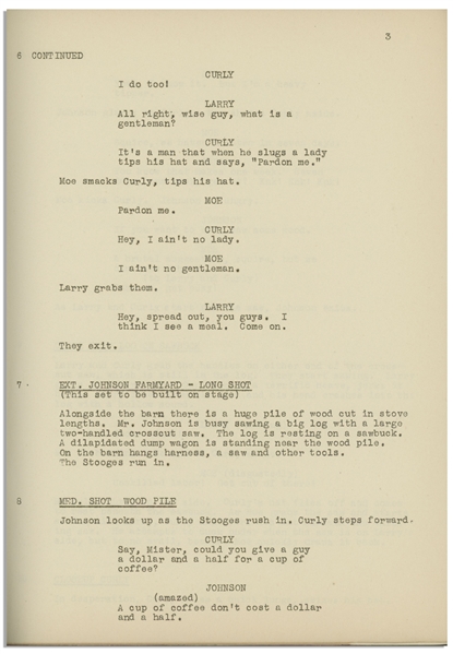 Moe Howard's Script for The Three Stooges 1939 Film ''Oily to Bed, Oily to Rise''